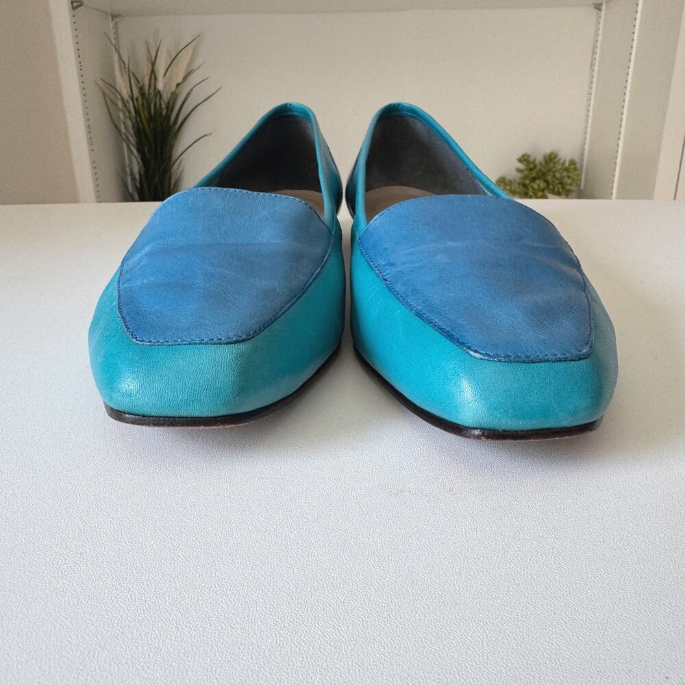 Enzo Angiolini Blue Colorblock Leather Liberty Loafers Size 9 - Picture 3 of 9
